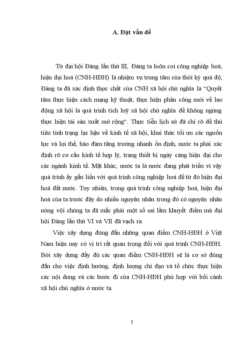 CNH HĐH và vai trò của nó trong sự nghiệp xây dựng chủ nghĩa xã hội ở nước ta