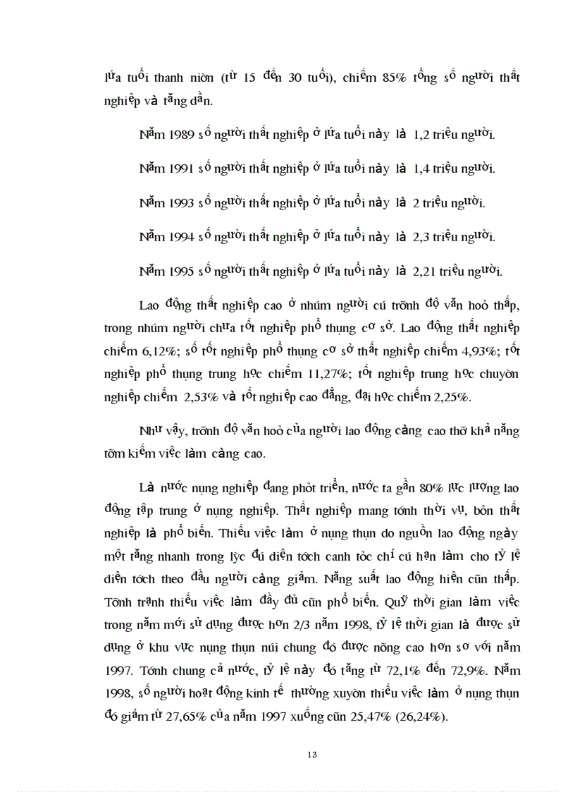 image for page Tình hình thất nghiệp và việc làm ở Việt Nam