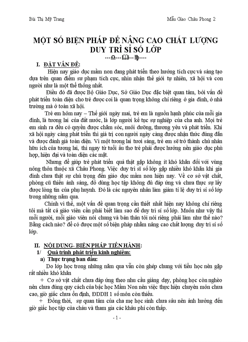 image for page SKKN Nâng cao chất lượng duy trì sỉ số lớp