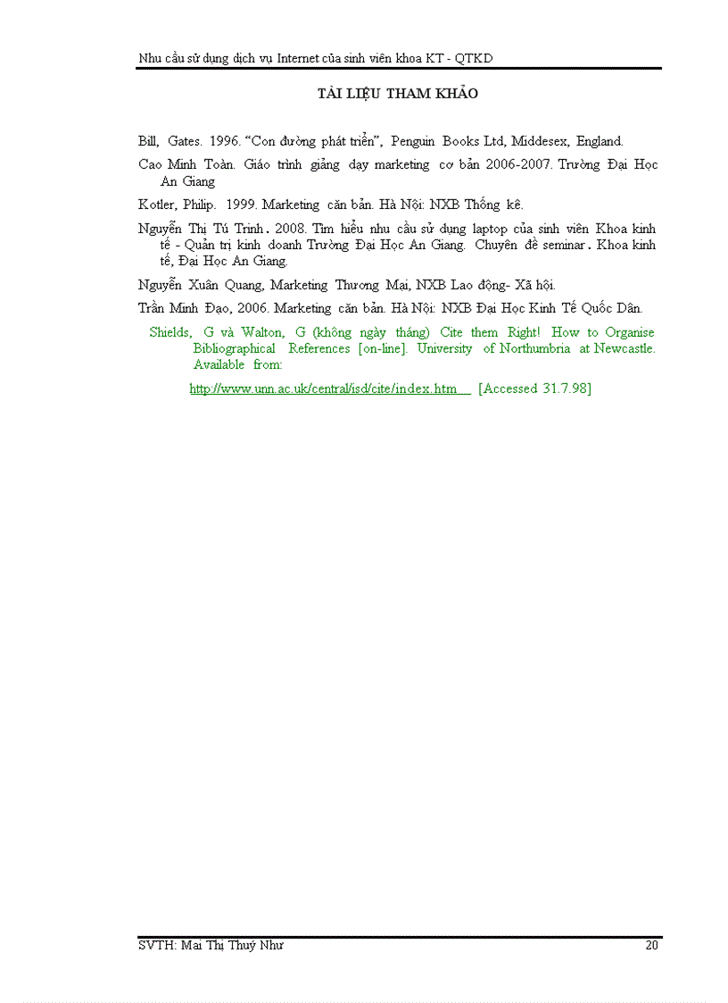 image for page Nhu cầu sử dụng dịch vụ internet của sinh viên Khoa kinh tế Quản trị kinh doanh trường Đại Học An Giang