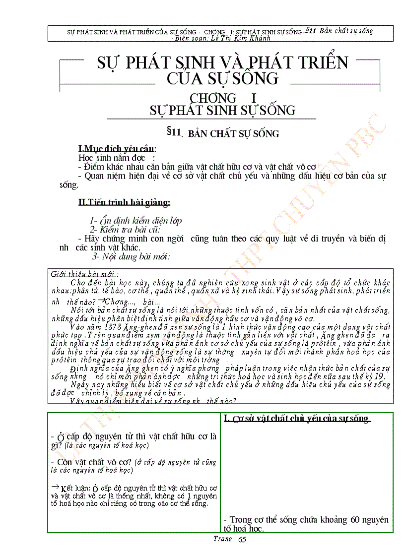 image for page Bài 11 giáo án môn sinh học lớp 12