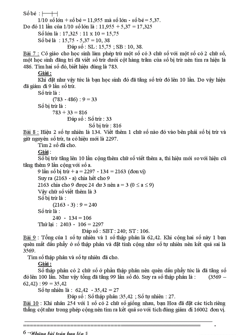 image for page Những bài toán lớp 5 hay nhất