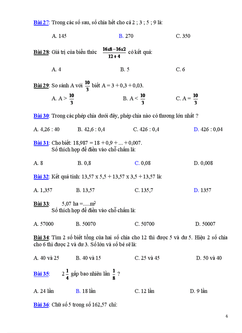 image for page 100 bài toán trắc nghiệm lớp 5
