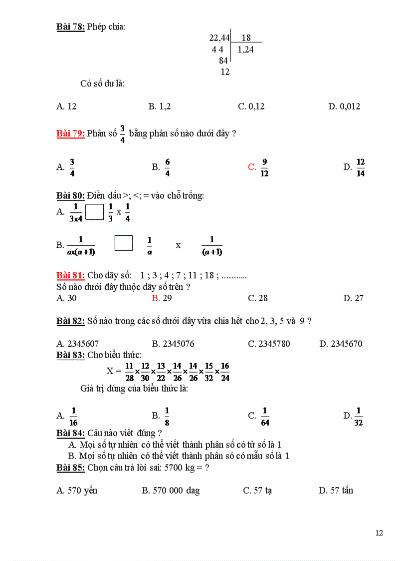 image for page 100 bài toán trắc nghiệm lớp 5