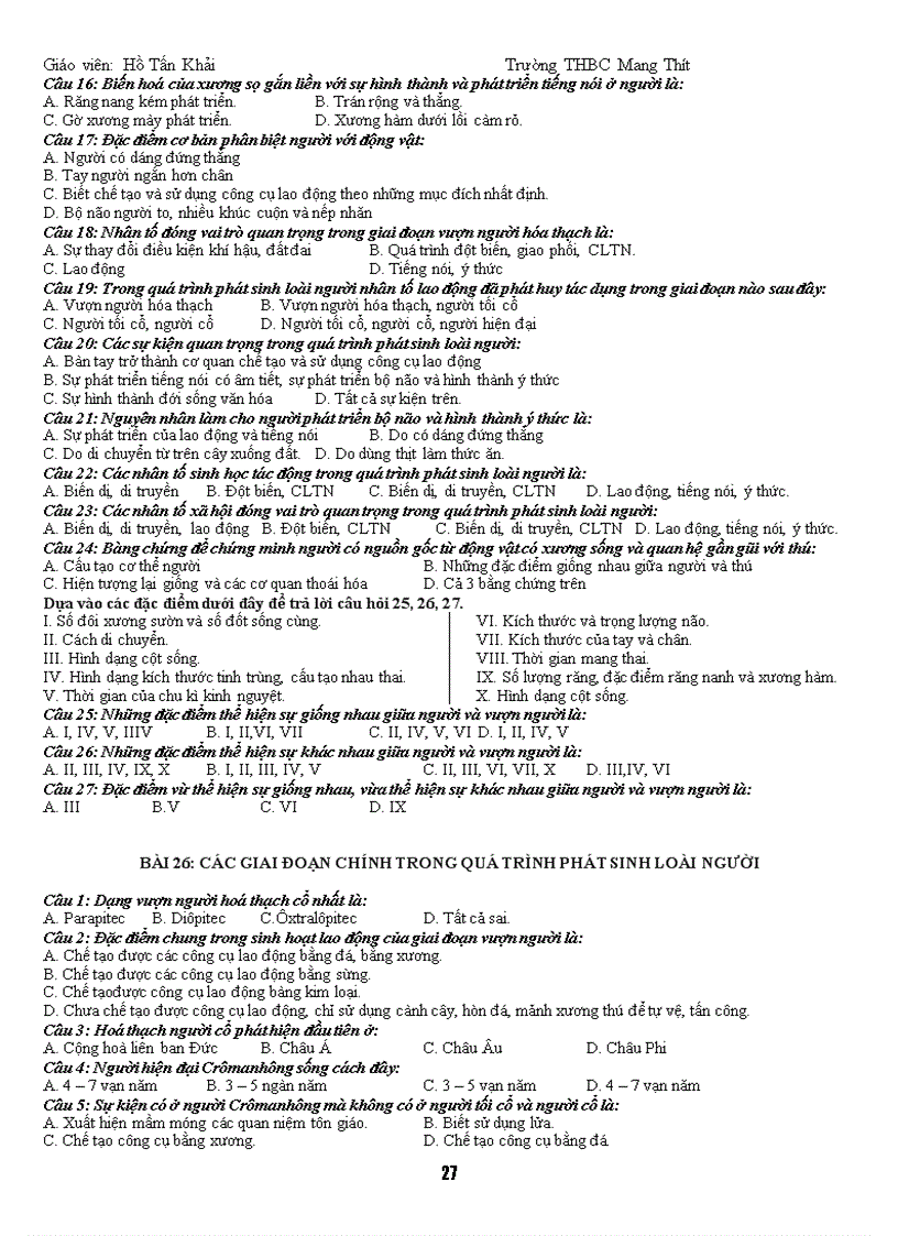 image for page Hệ thống câu hỏi trắc nghiệm sinh học 12