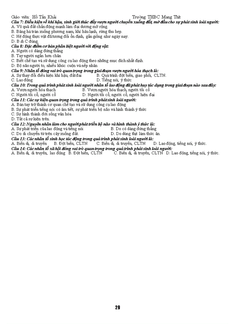 image for page Hệ thống câu hỏi trắc nghiệm sinh học 12