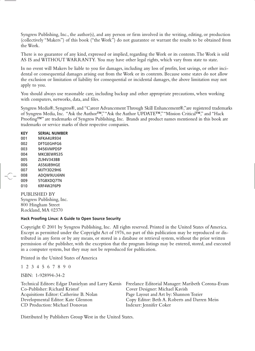 image for page Hack Proofing Linux