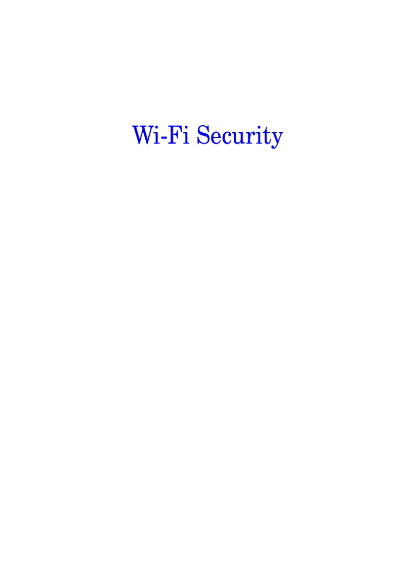 Wi fi security