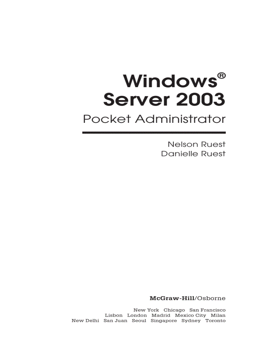 image for page Windows server 2003 pocket administrator