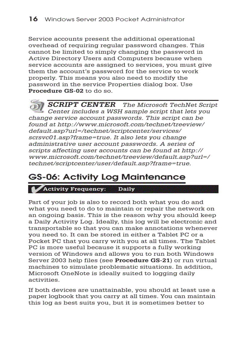 image for page Windows server 2003 pocket administrator