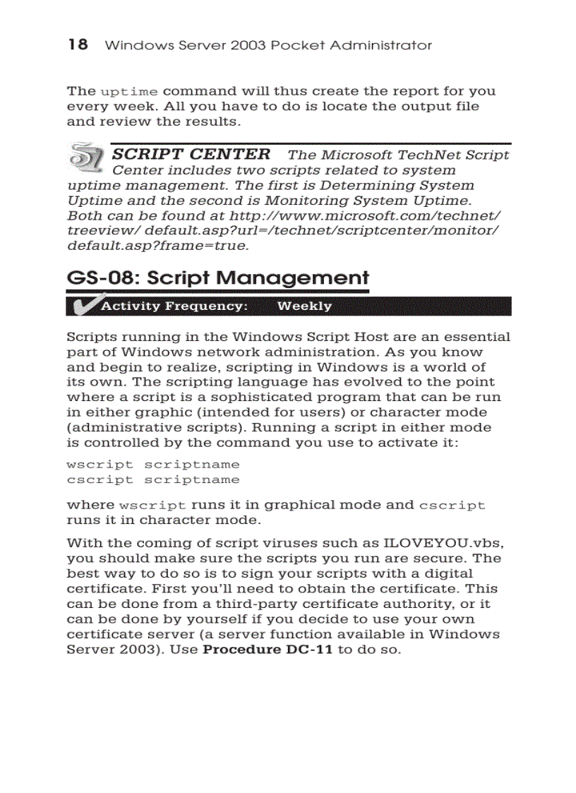 image for page Windows server 2003 pocket administrator