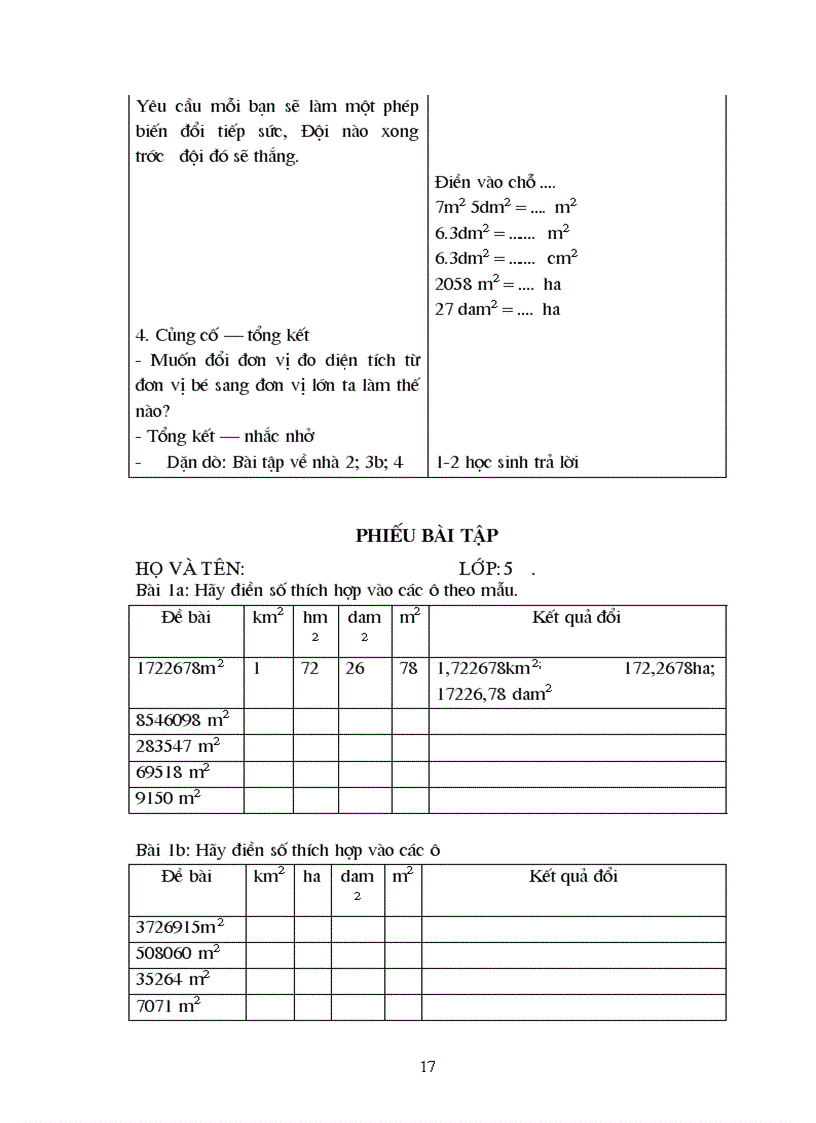 image for page Đề tài Rèn kỹ năng đổi đơn vị đo lường cho học sinh lớp 5