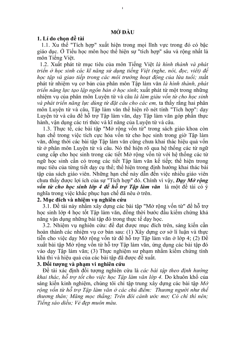 image for page Tiếng việt 4 Dạy mở rộng vốn từ lớp 4 để hỗ trợ tập làm văn