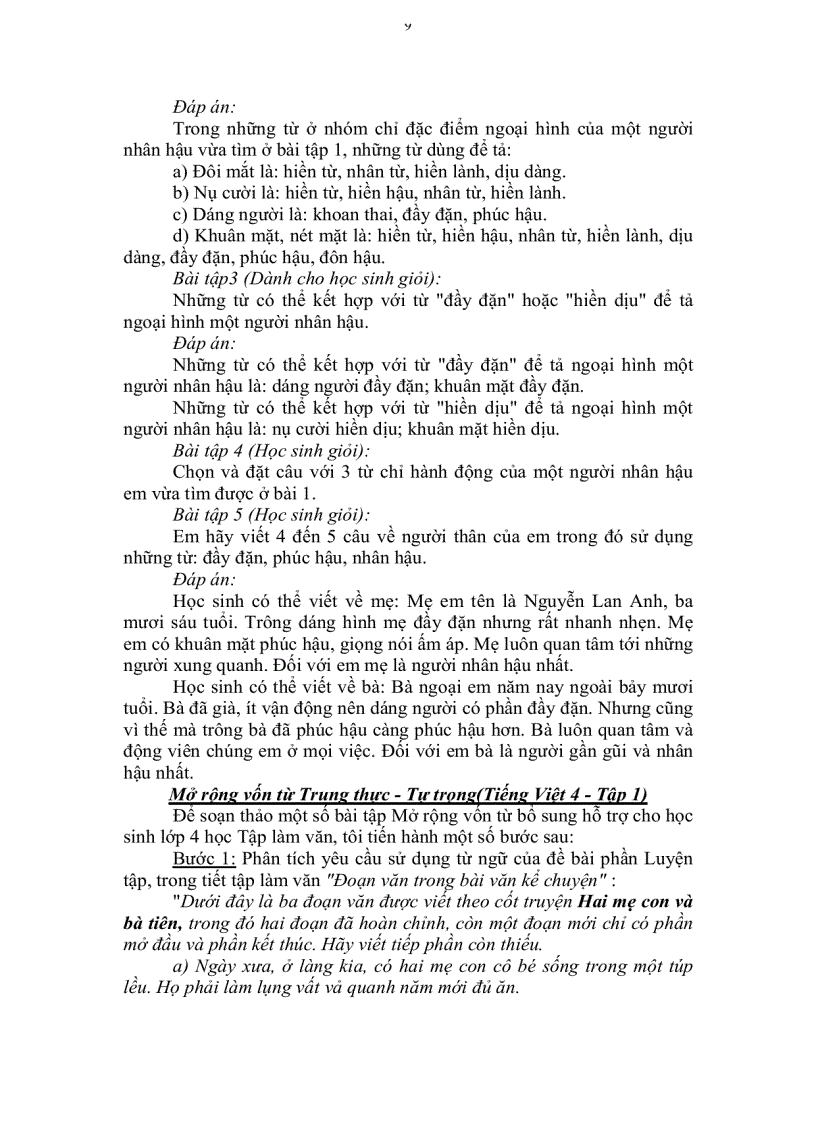 image for page Tiếng việt 4 Dạy mở rộng vốn từ lớp 4 để hỗ trợ tập làm văn