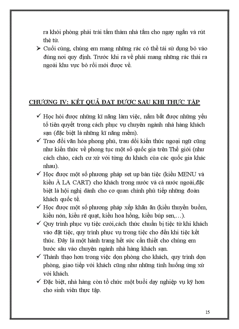 image for page Thực tập tại Khách sạn Kỳ Hòa