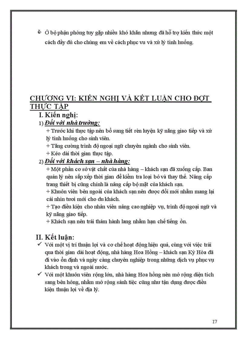 image for page Thực tập tại Khách sạn Kỳ Hòa