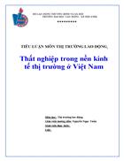 Thất nghiệp trong nền kinh tế thị trường ở Việt Nam