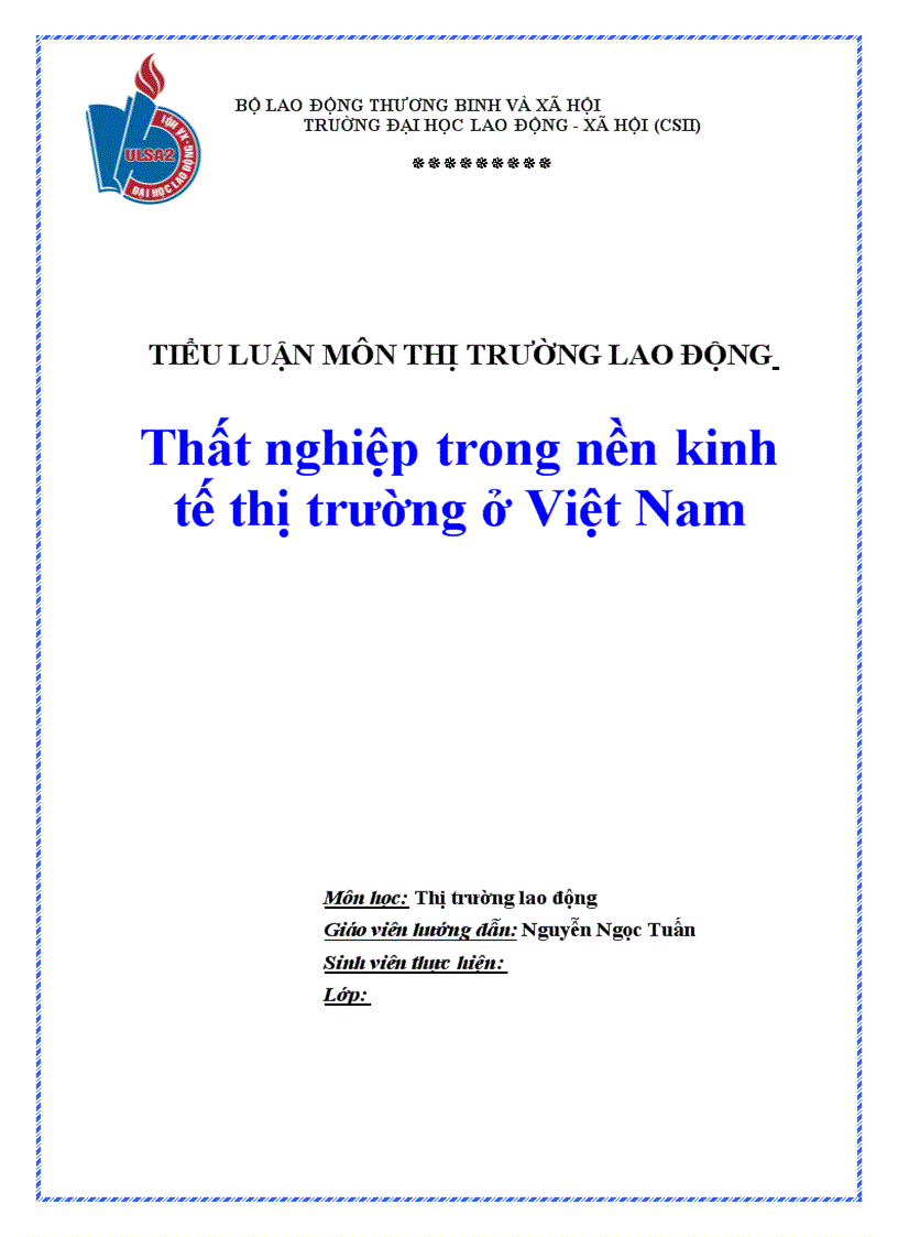 image for page Thất nghiệp trong nền kinh tế thị trường ở Việt Nam