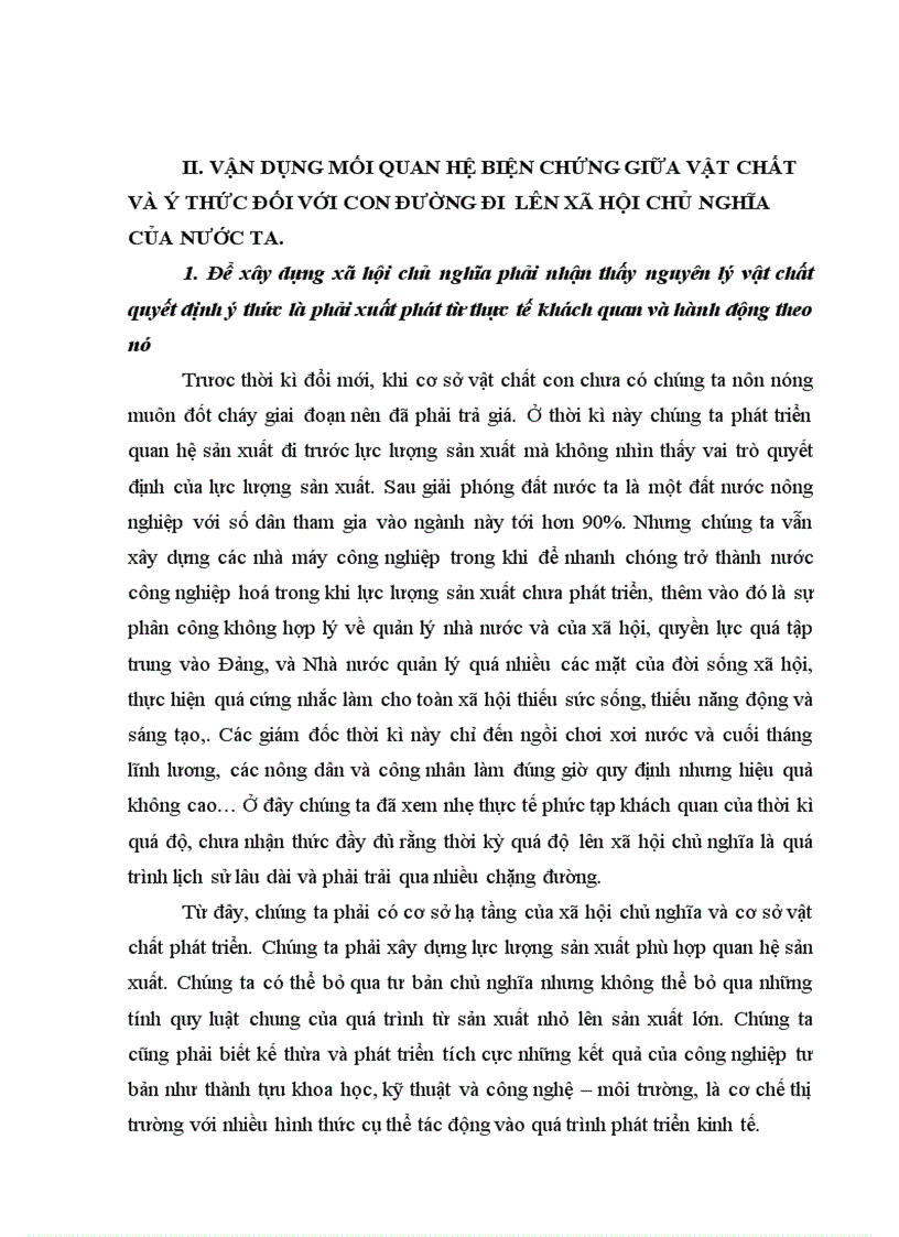 image for page Phân tích mối quan hệ giữa vật chất và ý thức vận dụng vào việc xây dựng xã hội chủ nghĩa ở nước ta