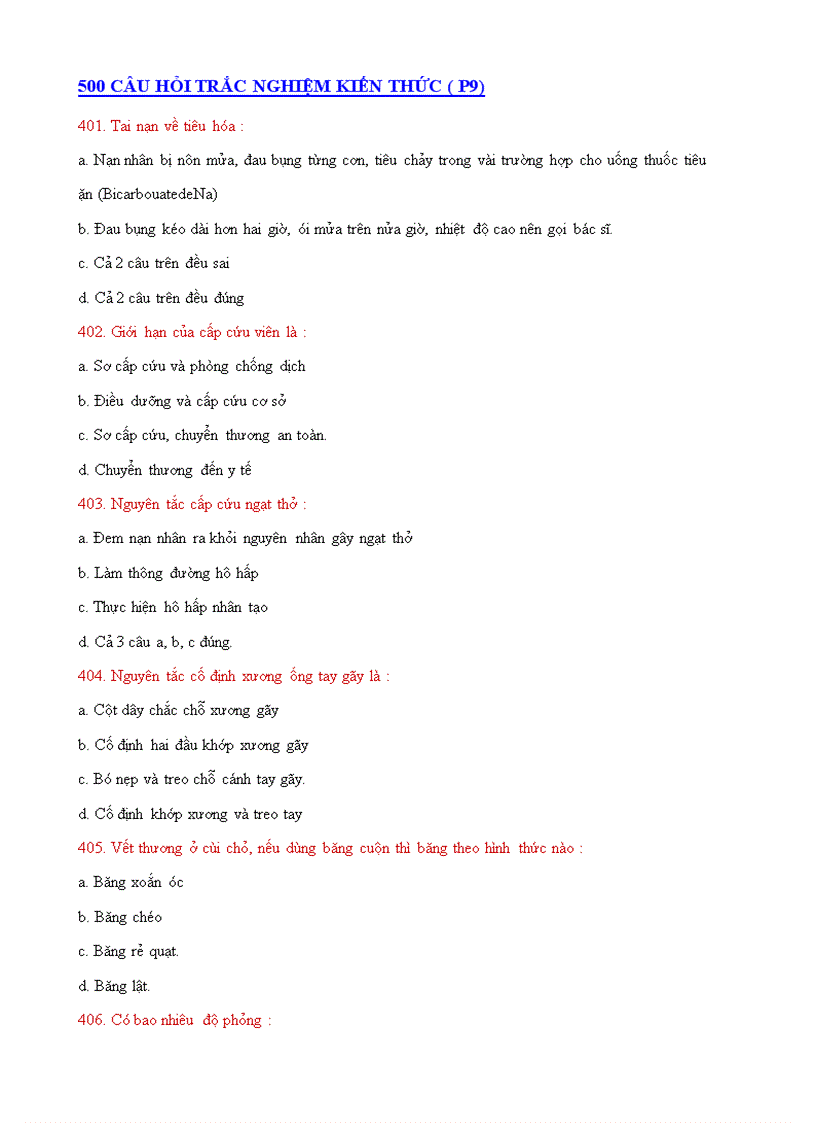 image for page 500 câu hỏi trắc nghiệm kiến thức p9