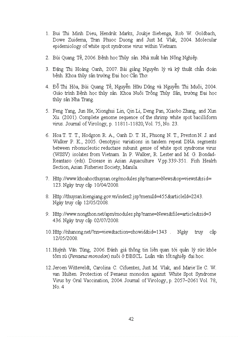 image for page Tìm hiểu sự biến đổi của vùng lặp lại thuộc ORF94 và ORF125 của virút gây bệnh đốm trắng WSSV trên tôm tại Bạc Liêu