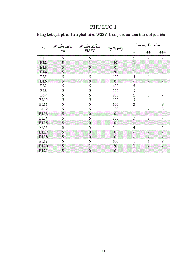 image for page Tìm hiểu sự biến đổi của vùng lặp lại thuộc ORF94 và ORF125 của virút gây bệnh đốm trắng WSSV trên tôm tại Bạc Liêu