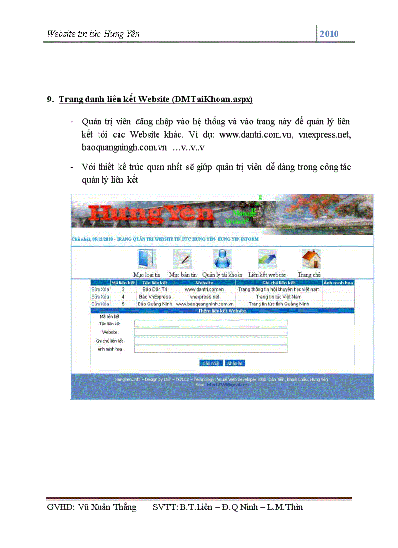 image for page LẬP TRÌNH WEB ĐỘNG VỚI ASP NET Website tin tức Hưng Yên