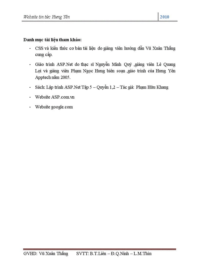 image for page LẬP TRÌNH WEB ĐỘNG VỚI ASP NET Website tin tức Hưng Yên