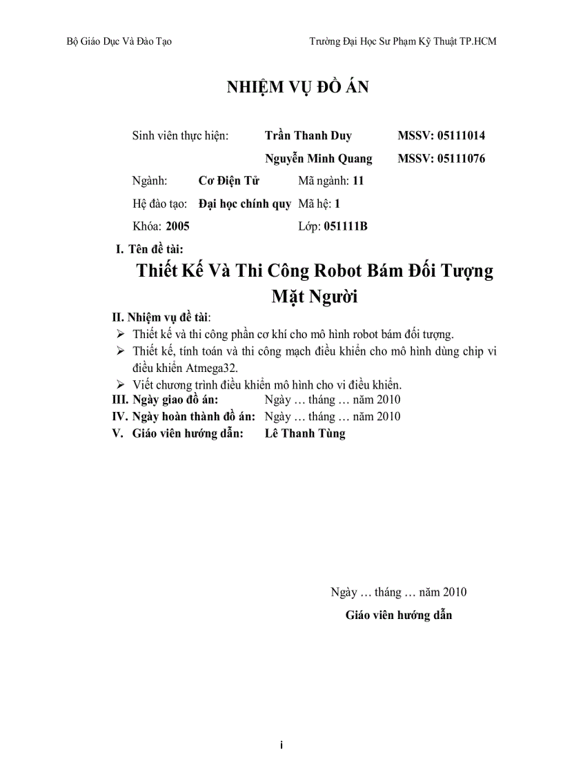 image for page Lập Trình Thiết Kế Robot Nhận Diện Mặt Người Và Bám Đối Tượng