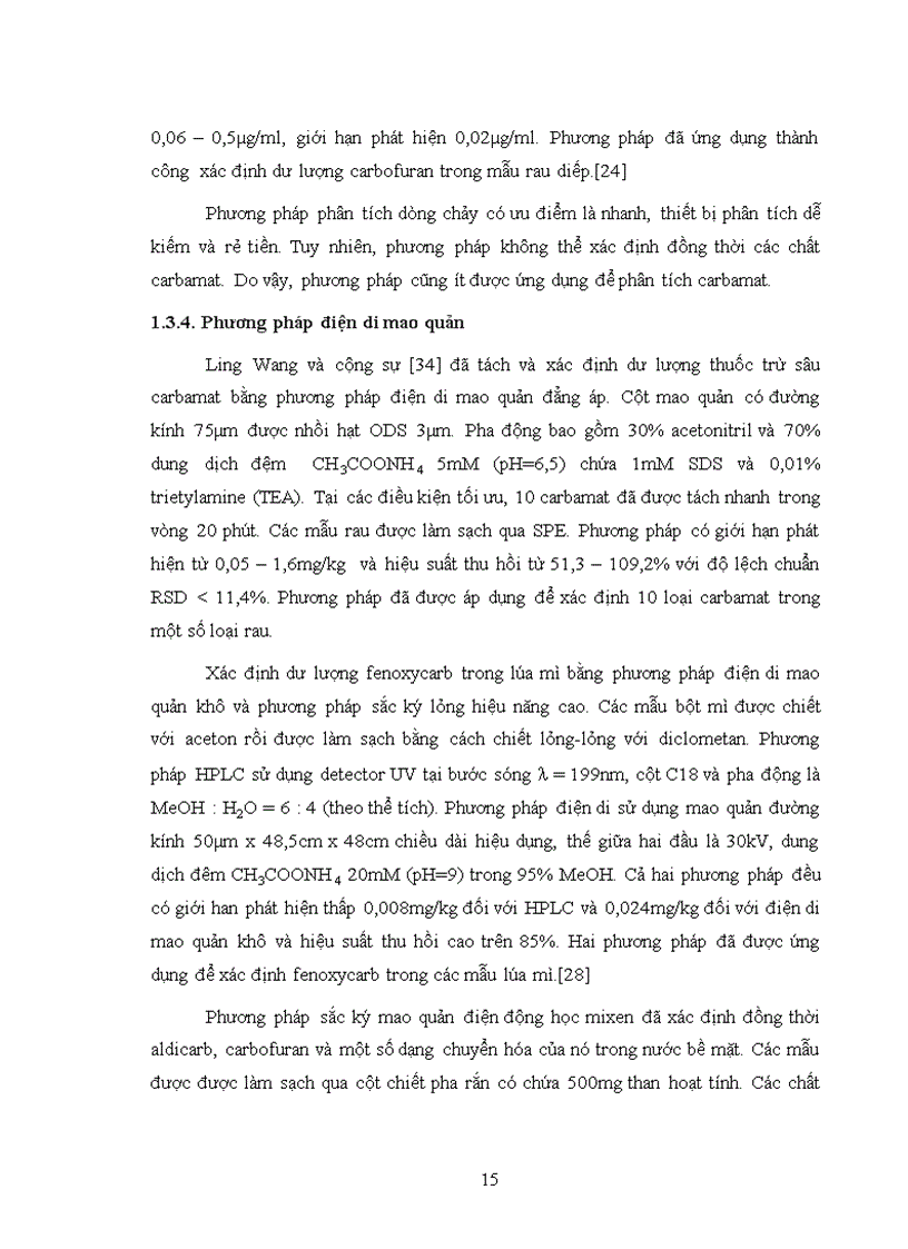 image for page Xác định hóa chất bảo vệ thực vật carbamat trong một số loại rau quả bằng phương pháp sắc ký lỏng khối phổ LC MS