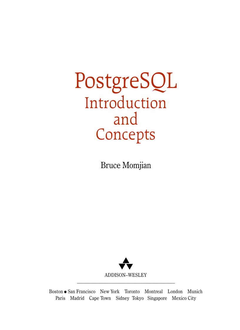 Postgre sql introduction and concepts