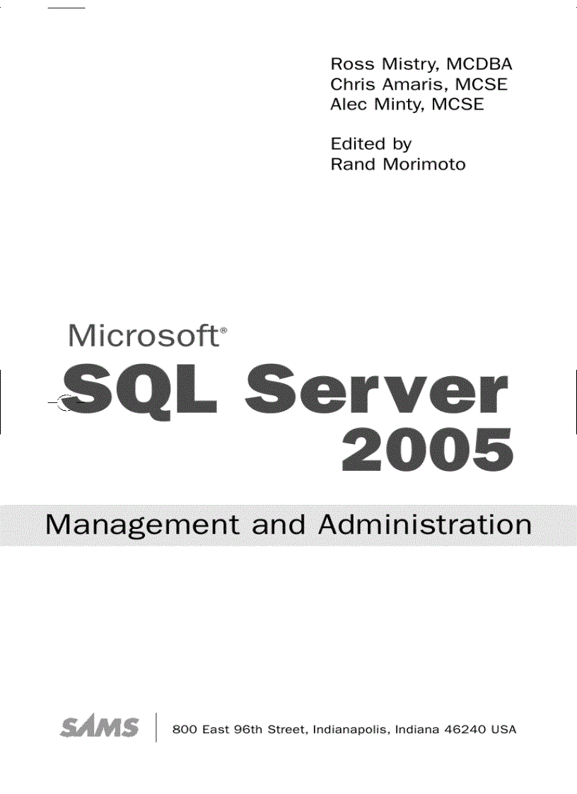 Sql server 2005 Management and administration