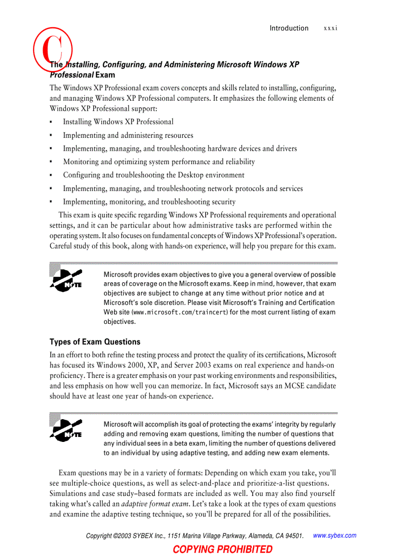 image for page Windows xp professional study guide