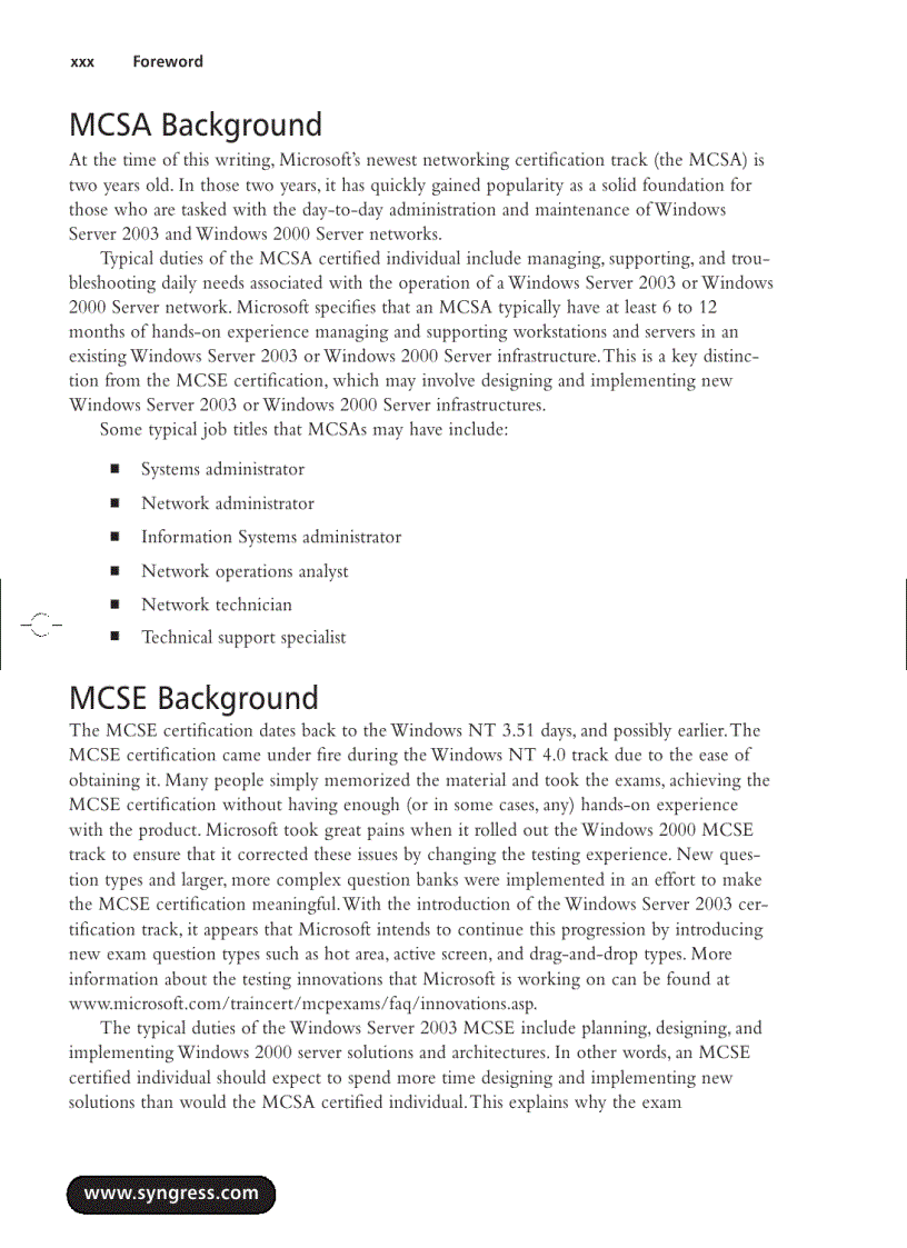 image for page Mcsa mcse exam 70 292 Manafing and Maintaining a Windows Server 2003 Enviroment for an MCSA Certified on Windows 2000