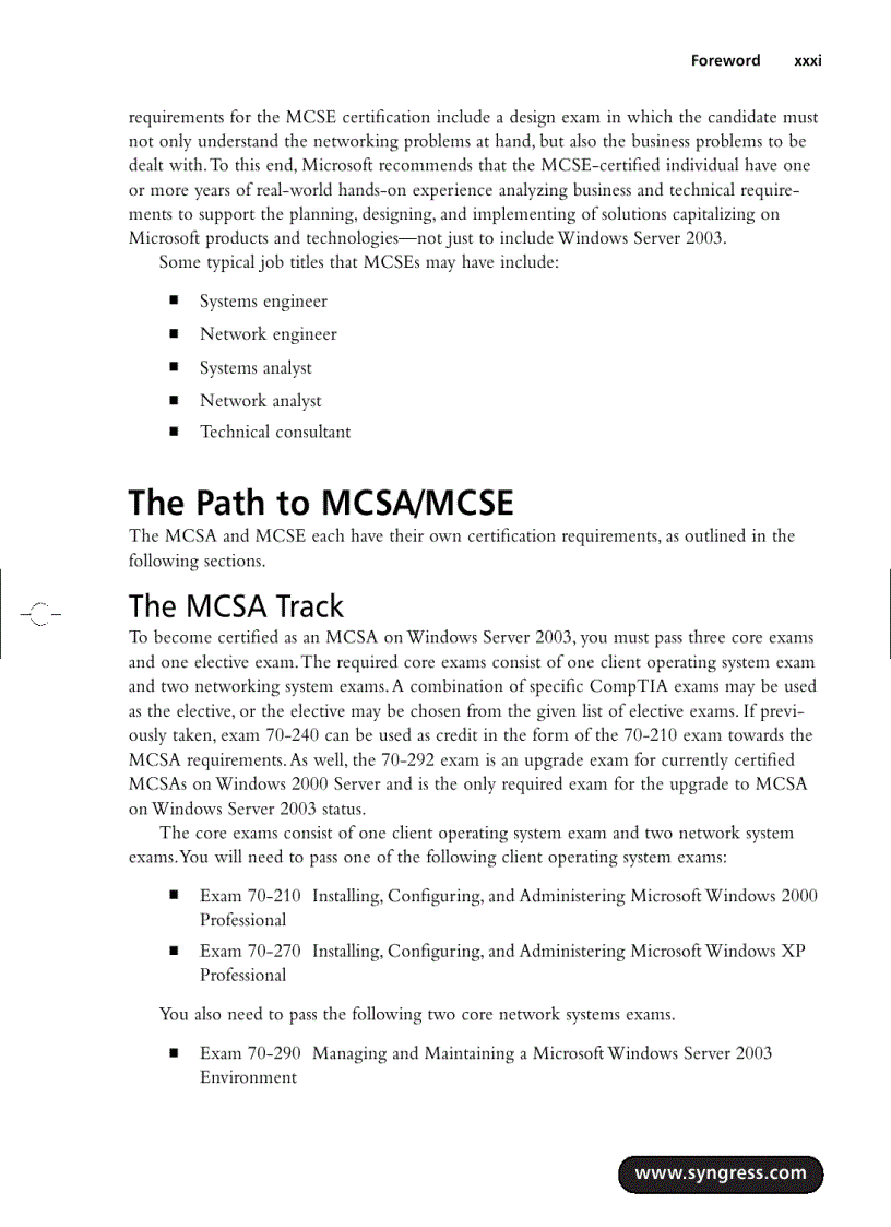 image for page Mcsa mcse exam 70 292 Manafing and Maintaining a Windows Server 2003 Enviroment for an MCSA Certified on Windows 2000