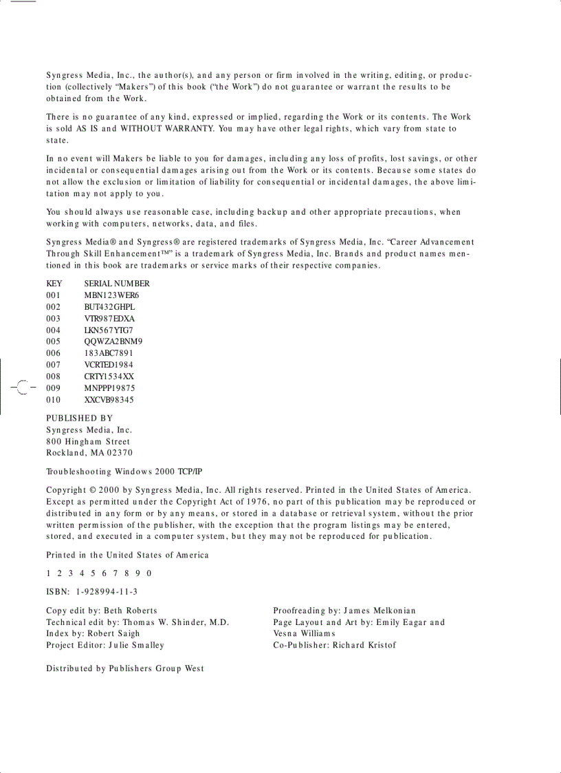 image for page Troubleshooting Windows 2000 TCP IP