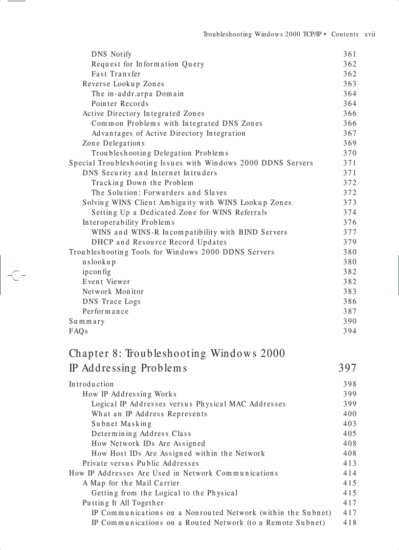 image for page Troubleshooting Windows 2000 TCP IP