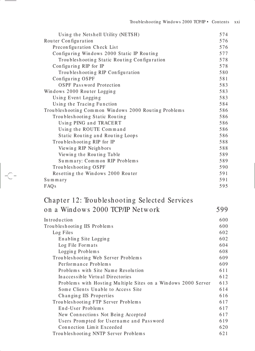 image for page Troubleshooting Windows 2000 TCP IP