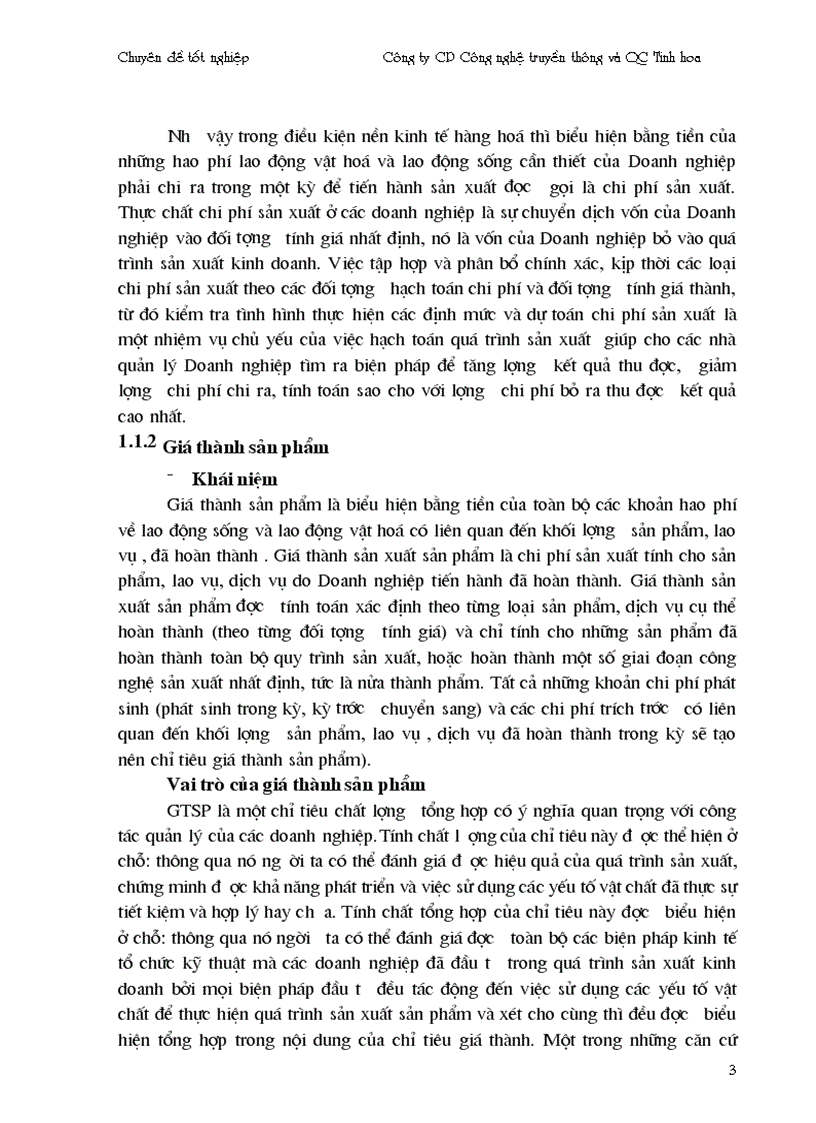 image for page Hoàn thiện kế toán chi phí sản xuất và tính giá thành sản phẩm công ty truyền thông và quảng cáo Tinh Hoa