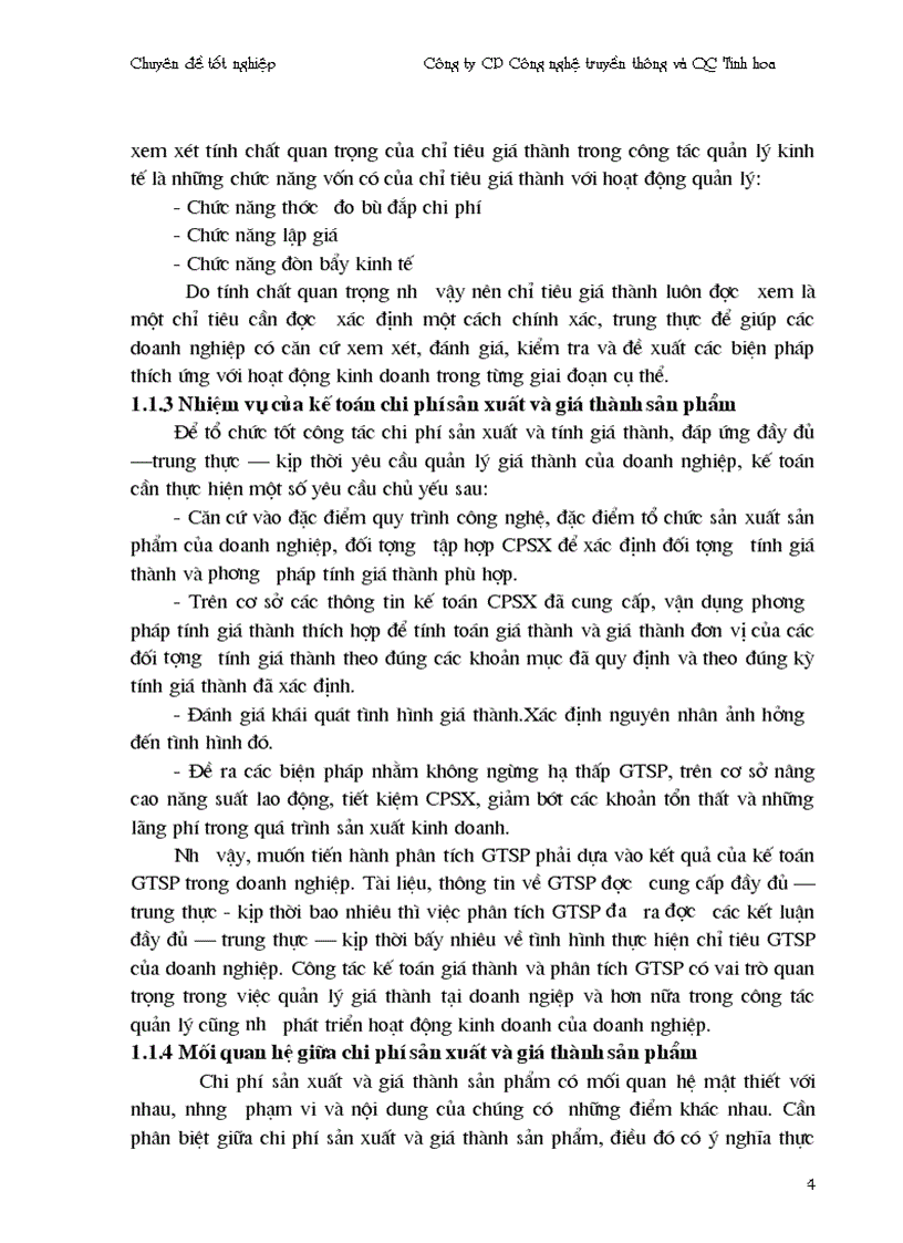 image for page Hoàn thiện kế toán chi phí sản xuất và tính giá thành sản phẩm công ty truyền thông và quảng cáo Tinh Hoa