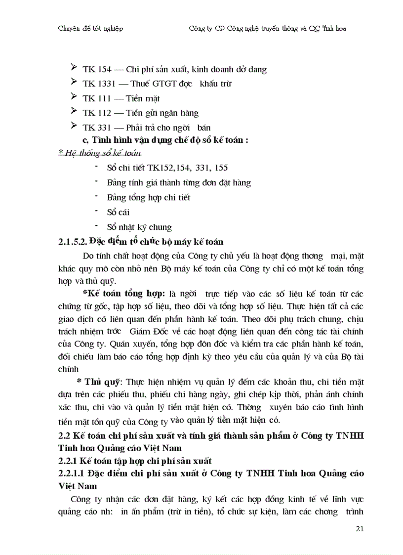 image for page Hoàn thiện kế toán chi phí sản xuất và tính giá thành sản phẩm công ty truyền thông và quảng cáo Tinh Hoa