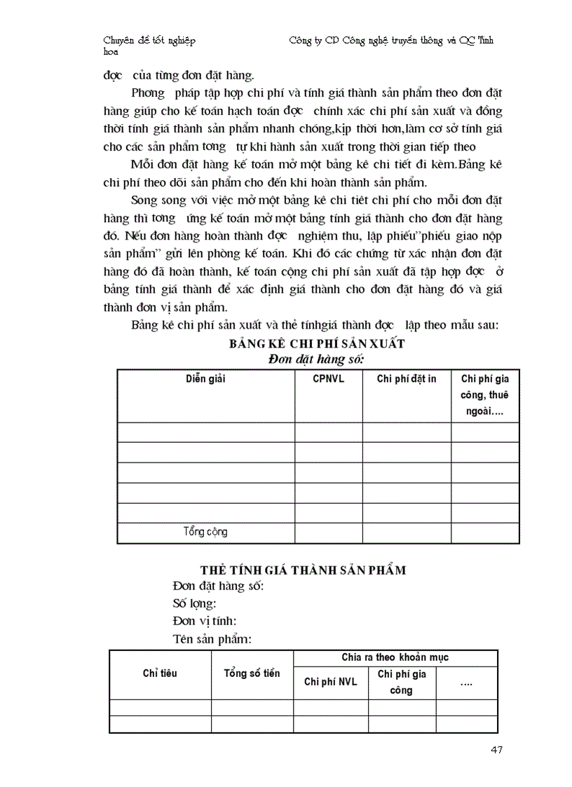 image for page Hoàn thiện kế toán chi phí sản xuất và tính giá thành sản phẩm công ty truyền thông và quảng cáo Tinh Hoa