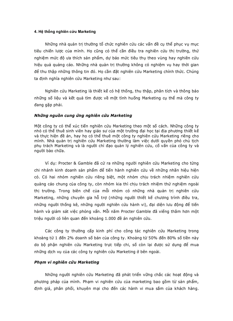 image for page Giáo trình Marketing HỆ THỐNG THÔNG TIN MARKETING VÀ NGHIÊN CỨU MARKETING