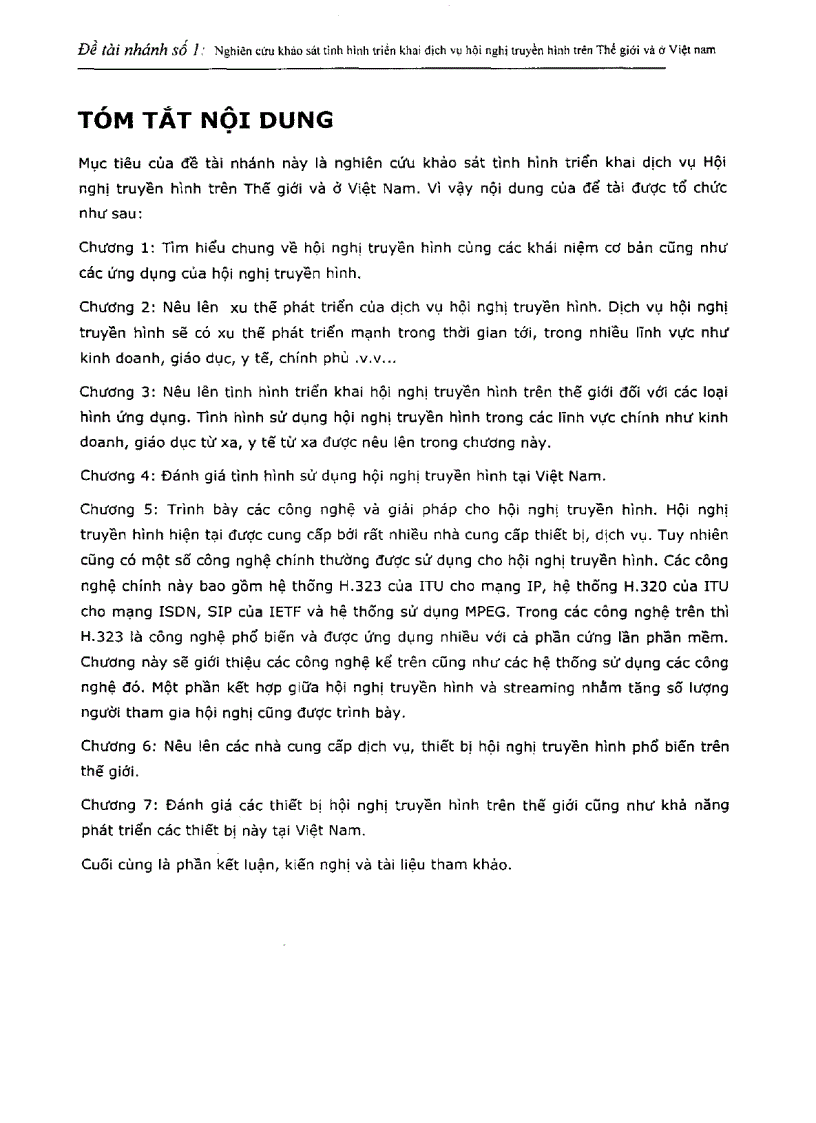image for page Nghiên cứu khảo sát tình hình triển khai dịch vụ hội nghị truyền hình trên thế giới và ở Việt Nam