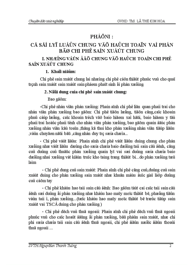 image for page Tiểu luận về Hạch toán và phân bổ chi phí sản xuất chung