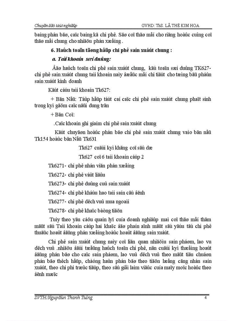 image for page Tiểu luận về Hạch toán và phân bổ chi phí sản xuất chung