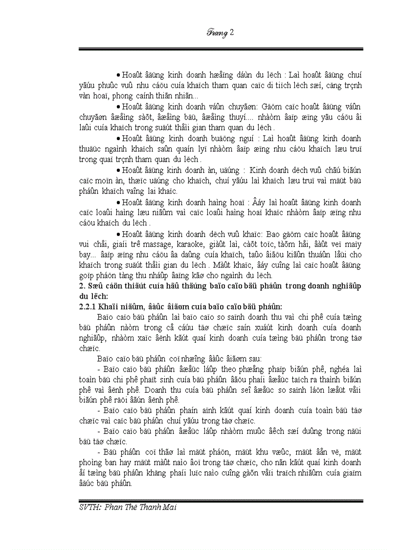 image for page Tiểu luận sự cần thiết của hệ thống báo cáo bộ phận và thực trạng báo cáo kế toán