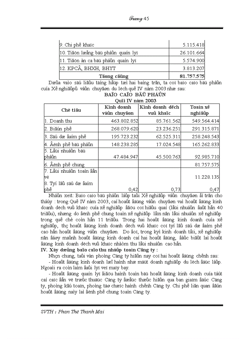 image for page Tiểu luận sự cần thiết của hệ thống báo cáo bộ phận và thực trạng báo cáo kế toán