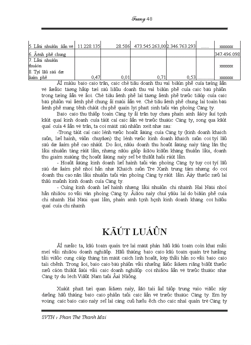 image for page Tiểu luận sự cần thiết của hệ thống báo cáo bộ phận và thực trạng báo cáo kế toán