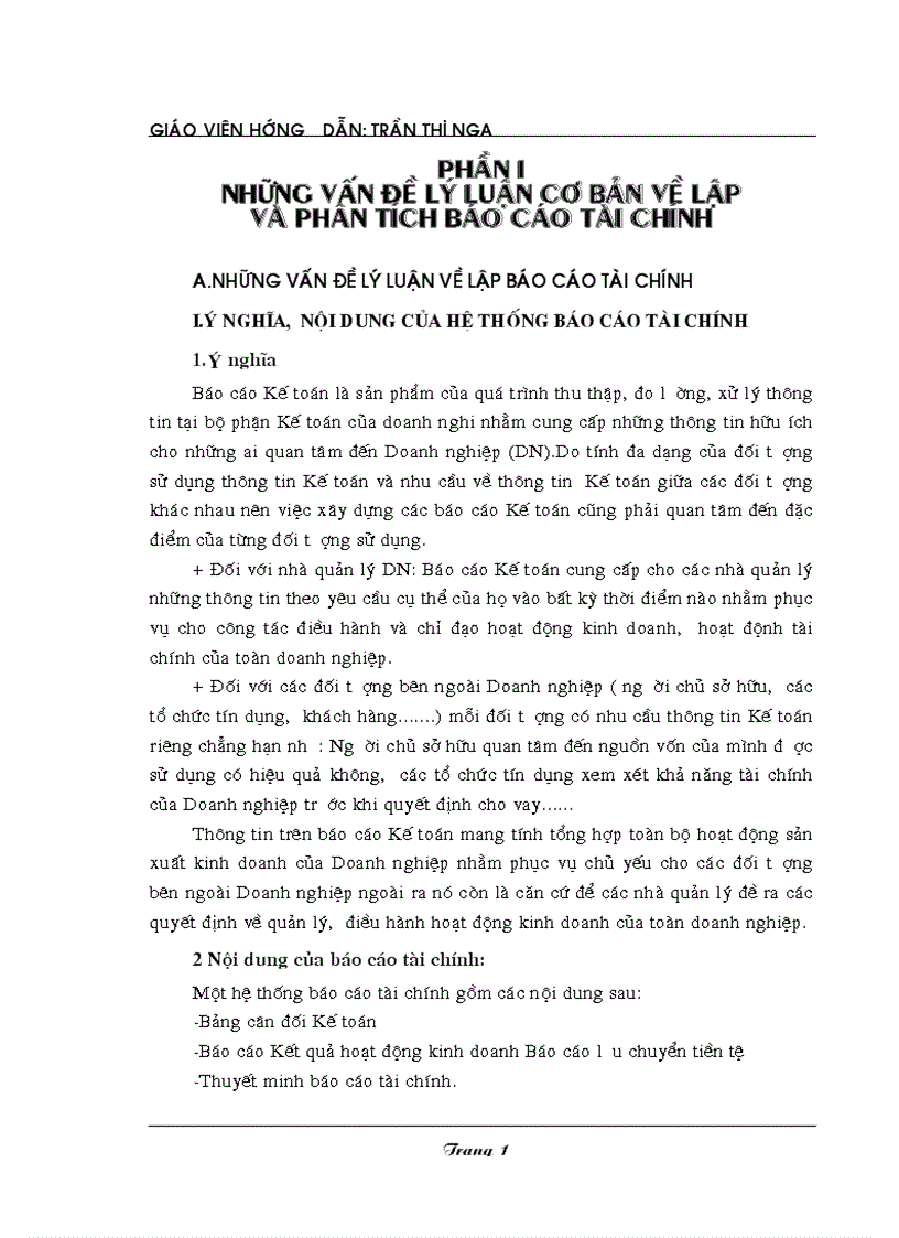 image for page Tiểu luận lập và phân tích báo cáo tài chính